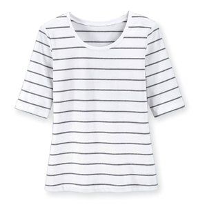 3/$20 Country Store Striped Elbow Sleeve Tee 2X NEW